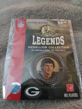 Activa Green Bay Packers Lynn Dickey 2007 Legends Medallion Still Sealed